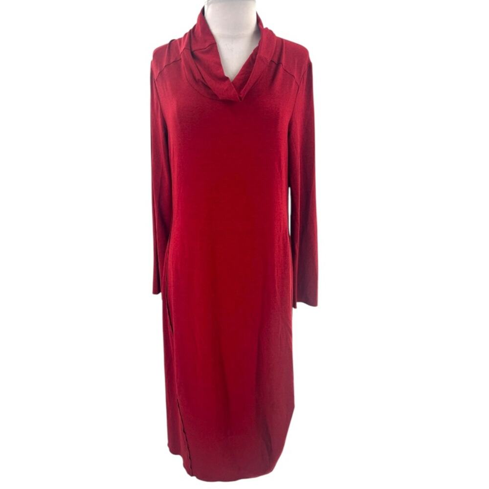 Oska cowl neck knit midi dress‎ red Brand Sz 1 US 6/8